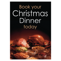 Christmas Poster - Book Your Christmas Dinner Waterproof Poster