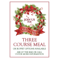 Christmas Three Course Meal Waterproof Poster