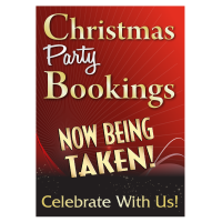 Christmas Party Bookings Now Being Taken Waterproof Poster - Red