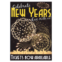 New Years Eve Tickets Now Available Waterproof Poster