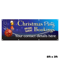 Blue Personalised Christmas Party Banners