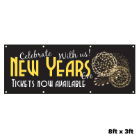 New Year Party Banners, Tickets Now Available PVC Banner