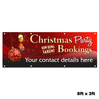 Red Personalised Christmas Party Banners