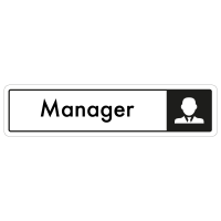 Manager Door Sign - Black on White