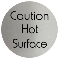 Caution Hot Surface Stainless Steel Disc
