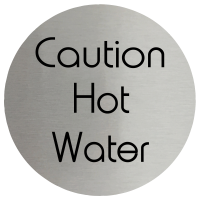 Caution Hot Water Stainless Steel Disc