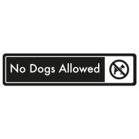 No Dogs Allowed Door Sign - White on Black