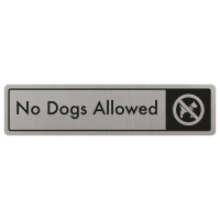 No Dogs Allowed Door Sign - Black on Silver