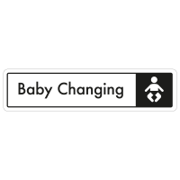 Baby Changing Door Sign - Black on White