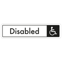 Disabled Door Sign - Black on White