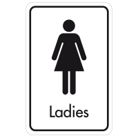 Large Ladies Door Sign - Black on White