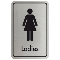 Large Ladies Door Sign - Black on Silver