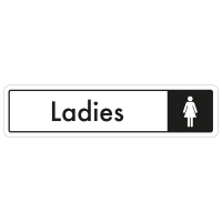 Ladies Door Sign - Black on White