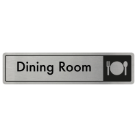 Dining Room Door Sign - Black on Silver