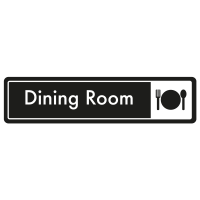 Dining Room Door Sign - White on Black