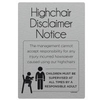 Childrens Highchair Use Disclaimer Notice