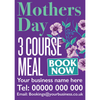 Customised Mother's Day 3 Course Meal Poster