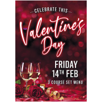 Valentine 3 Course Meal Poster