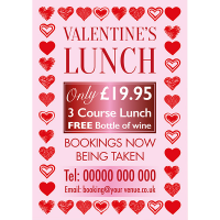 Valentines Day Bookings Now Being Taken Poster
