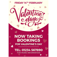 Valentines Taking Bookings Poster