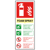 Foam Spray Non-Electrical Fire Extinguisher Safety Sign
