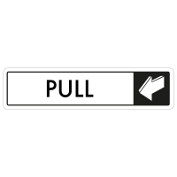 Horizontal Pull Door Sign - Black on White