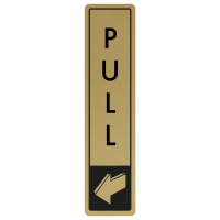Vertical Pull Door Sign - Black on Gold