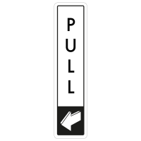 Vertical Pull Door Sign - Black on White