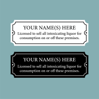 Licensee Plates to Sell Alcohol "ON or OFF" the premises - 300x100mm
