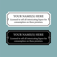 Licensee Plates to Sell Alcohol "ON" the premises 300x100mm