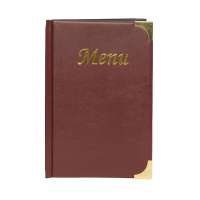 A5 Wine Red Leather Style Restaurant Menu Holder / Menu Cover