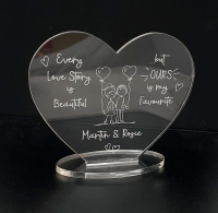 Engraved Valentines Day Gift Heart gift with base (state name)