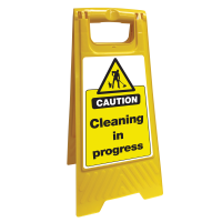 Cleaning in Progress Safety Sign Floor Stand