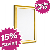 Pack of 10 - A4 & A3 Polished Gold Snap Poster Frames - Saving of 15%
