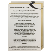 Hotel Proprietors Act 1956 Guest Information Notices