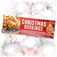 Banners Christmas Menu Bookings Red Poster
