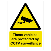 Vehicle Protected by CCTV Surveillance Sign