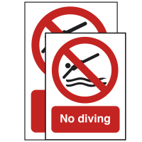 300 x 400mm - No Diving Safety Sign