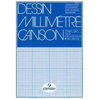 Canson A4 Short Side Glued Pad Blue Print Millimetre Drawing Paper (Pack of 50 Sheets)