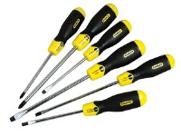 Stanley Tools Cushion Grip Parallel/Flared/Phillips Screwdriver Set of 6