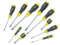 Stanley Tools Cushion Grip Flared & Pozi Screwdriver Set of 10