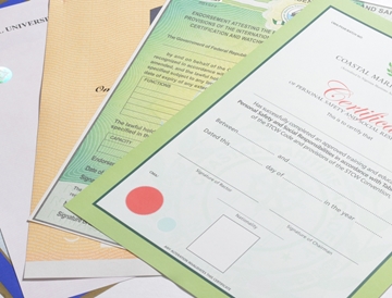 Personalised Certificate Printing Services