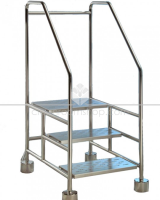 Electropolished Stainless Steel Cleanroom 3 Step Ladder