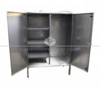 Stainless Steel Garment Cupboard with 3 Shelves and a Rail