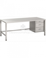 Stainless Steel Desk with 3 Drawers