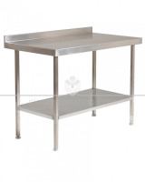 Stainless Steel Table with Upstand and Under Shelf