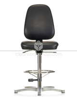 Cleanroom ESD Vinyl High Chair on Glides