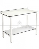 Trespa Table with Upstand and Undershelf