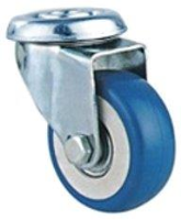 Light Duty Institutional Bolt Hole Castor Blue Tyred Wheel