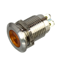 LED Instrument Indicators s.steel 10mm - Amber